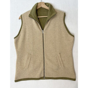 Johnstons Of‎ Elgin Cashmere Sweater Vest Mens 44 Reversible Full Zip Scotland